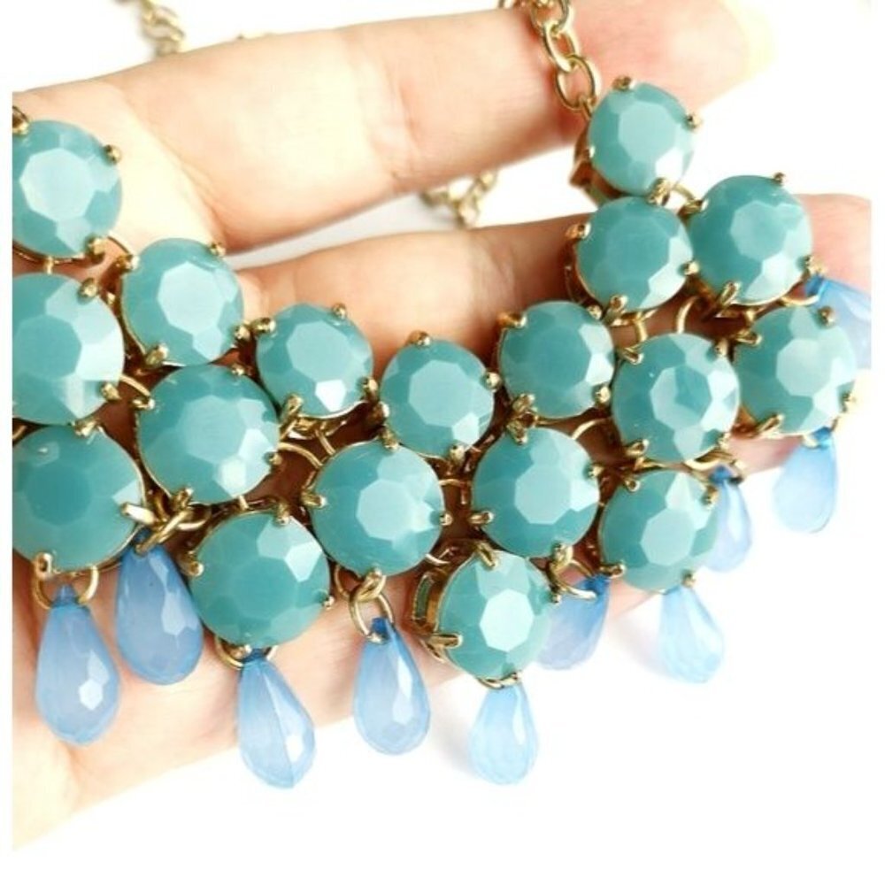 Vintage Turquoise Cascade Statement Necklace - image 7